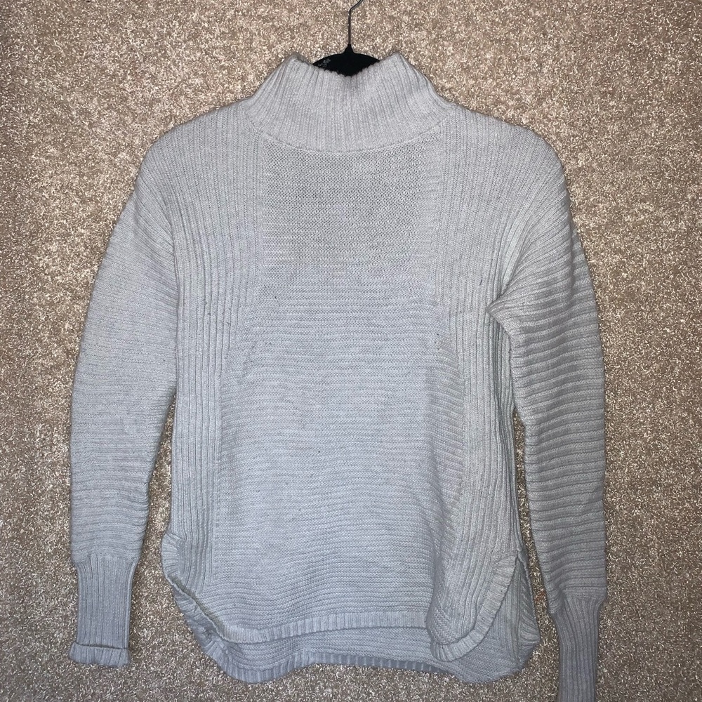 White Turtleneck Thick Knit Sweater